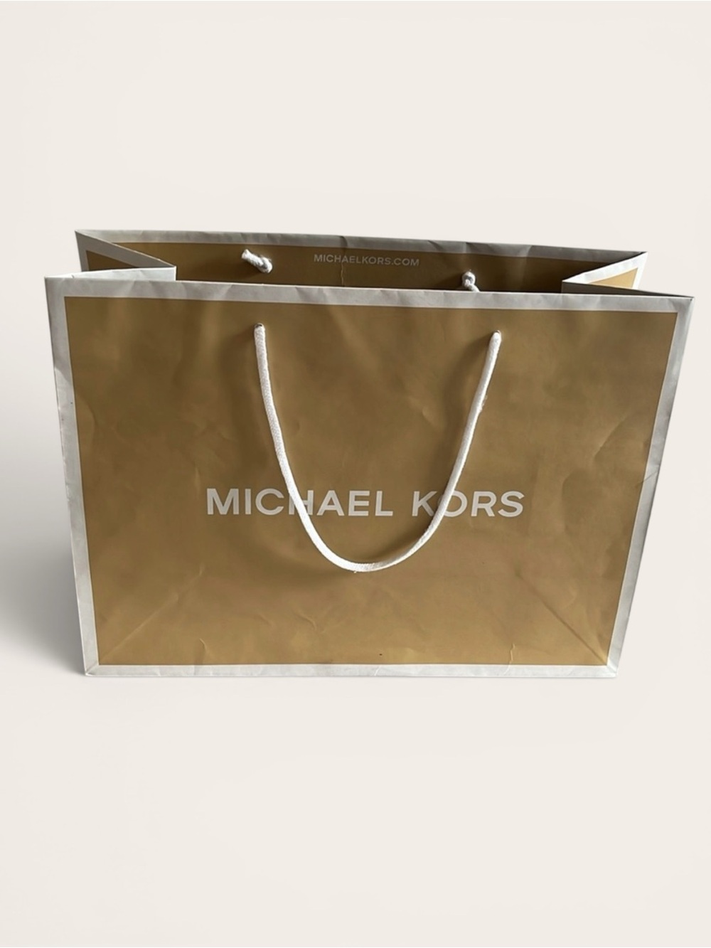 Authentic Michael Kors Gold Luxury Shopping Gift Bag Large Boutique Packaging